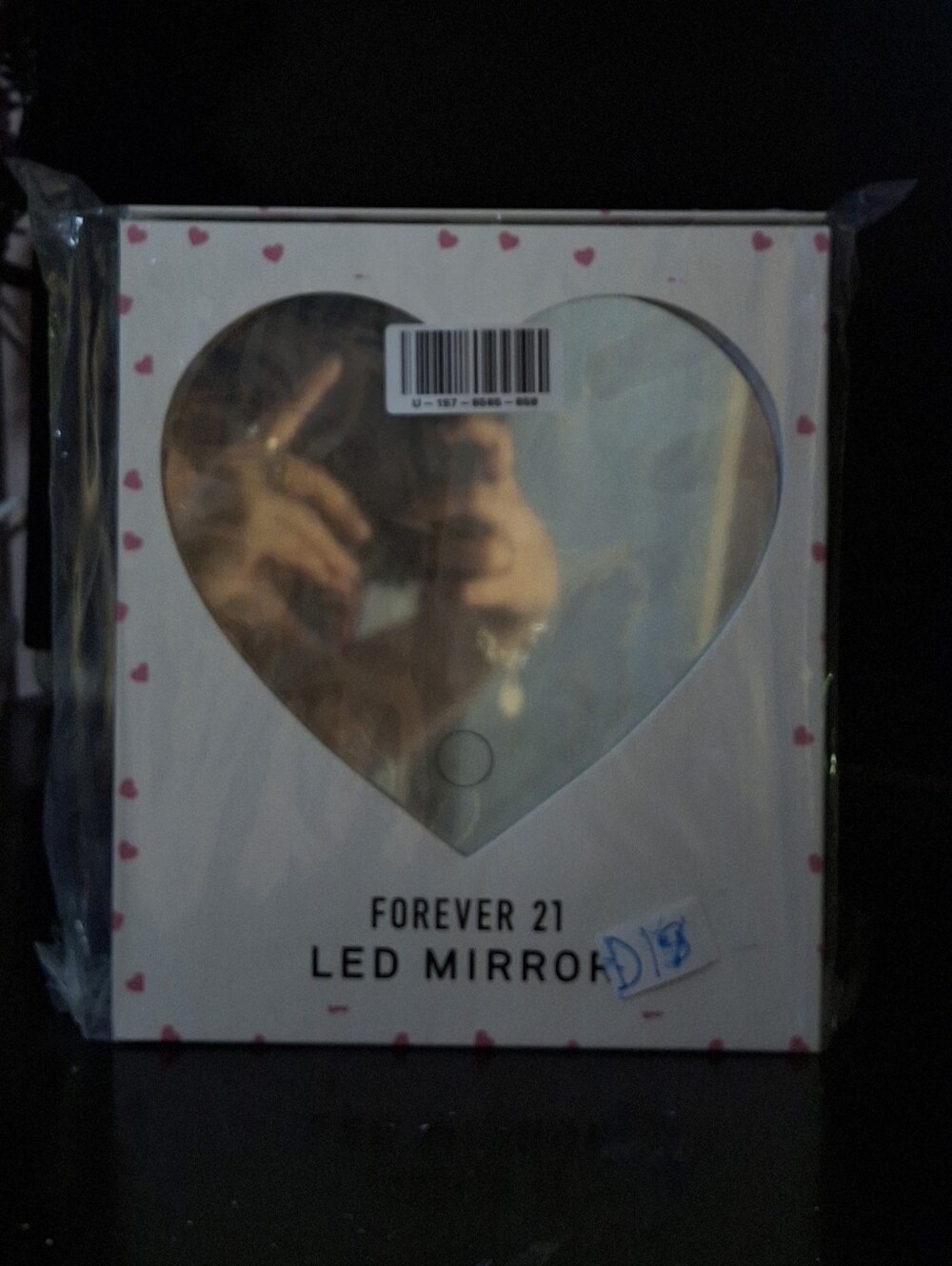 Forever 21 Heart LED Mirror - White with Pink Hearts (NEW in Original Packaging)